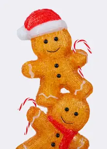 Stacked Gingerbread Men Acrylic Twinkle Light 59cm