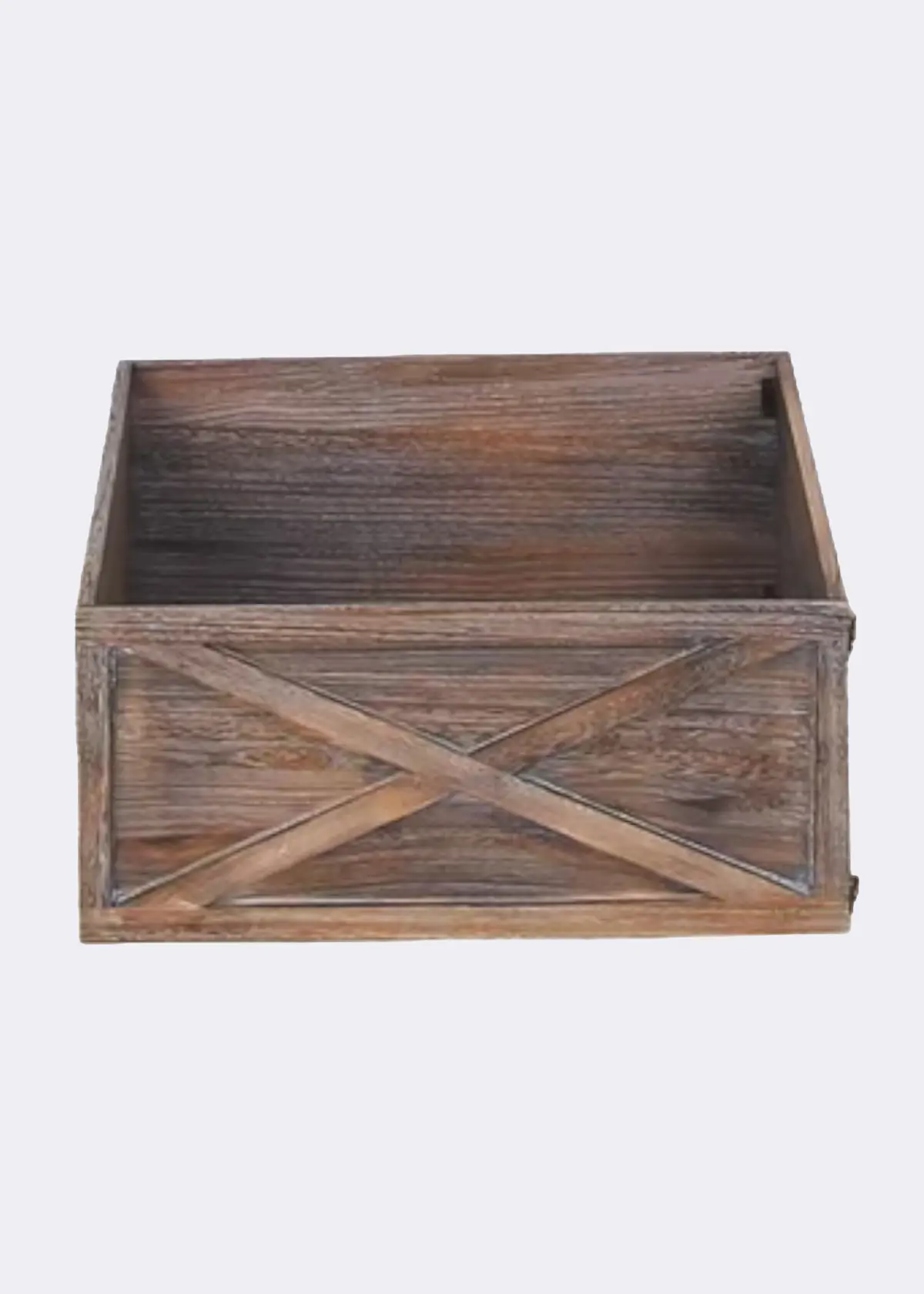 A photo of Large Wooden Tree Skirt Box Brown 56cm