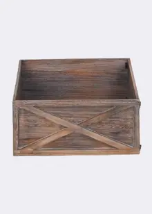 Large Wooden Tree Skirt Box Brown 56cm