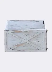 Small Wooden Tree Skirt Box White 45cm