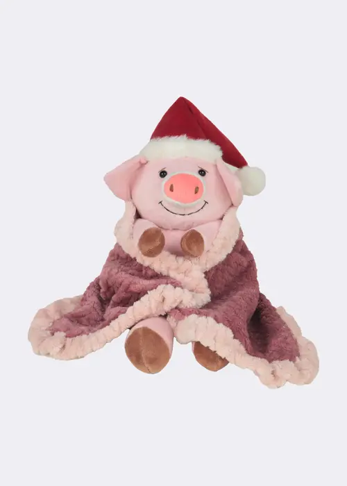 A photo of Pig In Blanket Plush Decoration 20cm