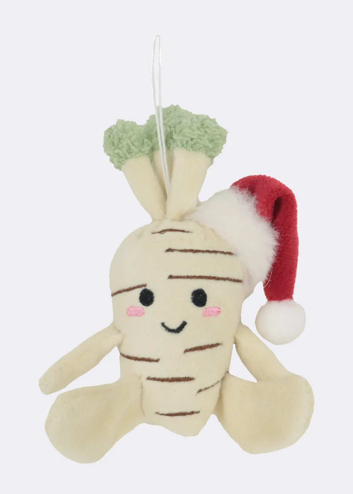 A photo of Parsnip Plush Hanging Decoration 10cm