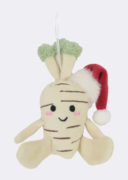 A photo of Parsnip Plush Hanging Decoration 10cm