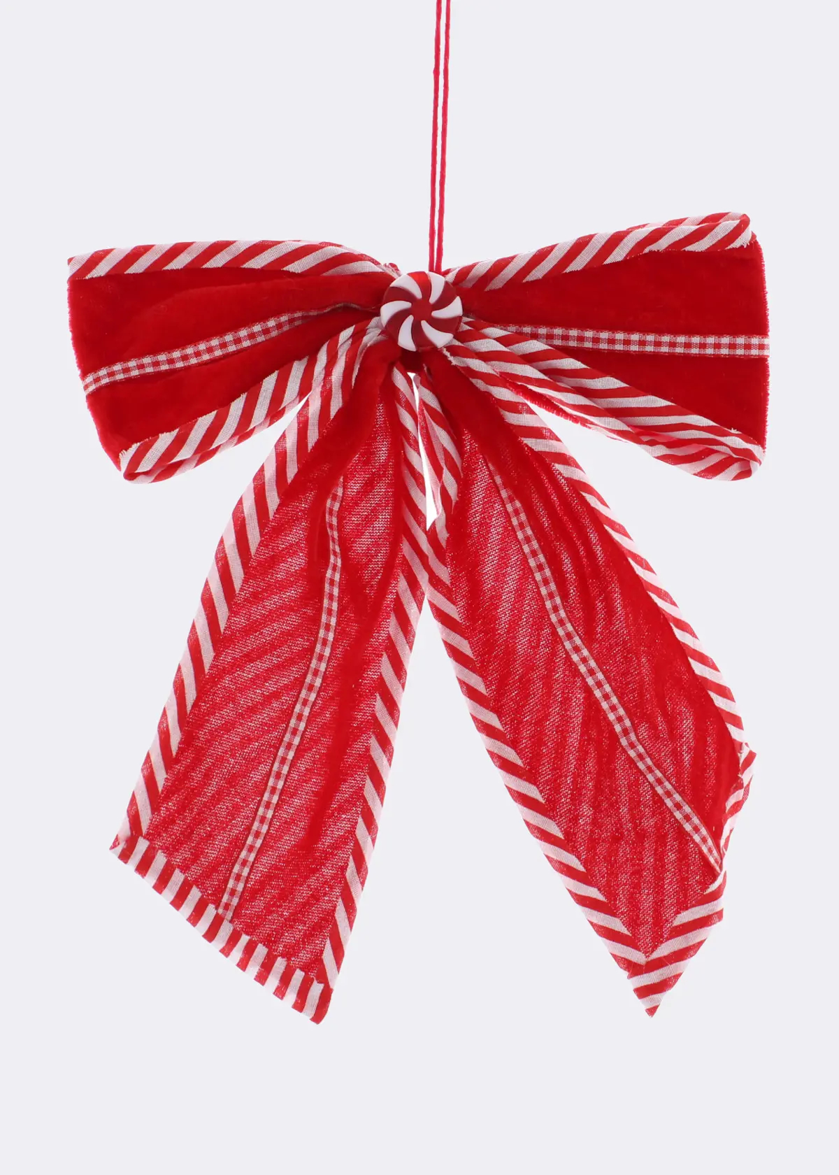 A photo of Red & White Velvet Bow 25cm