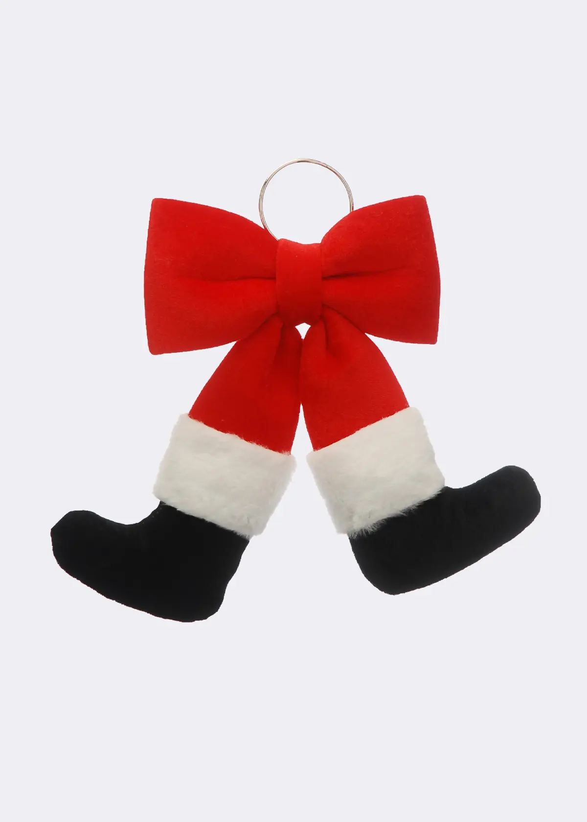 A photo of Red Velvet Santa Legs Bow 30cm