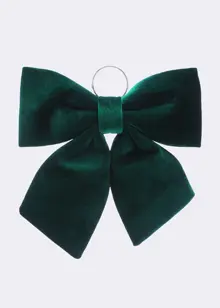 Dark Green Velvet Bow 34cm