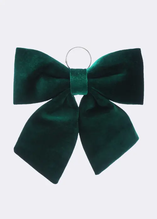 A photo of Dark Green Velvet Bow 34cm