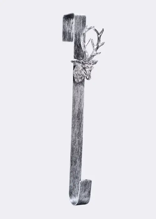 A photo of Silver Reindeer Wreath Hanger 35cm