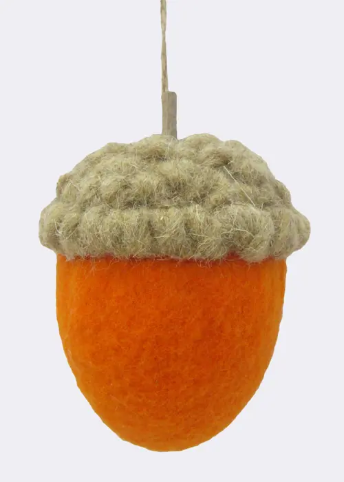 A photo of Felt Acorn Hanging Decoration 13cm