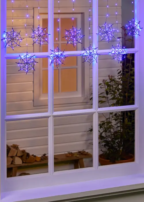 A photo of Metal Spider Web Icicle Lights 1.8m
