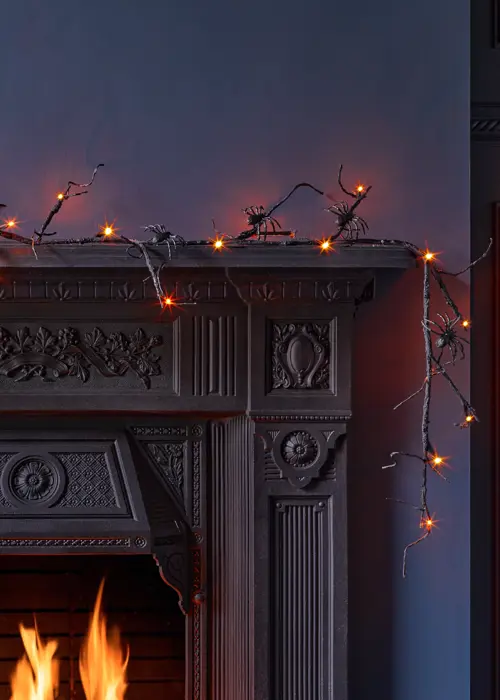 A photo of Orange LED Spider Garland