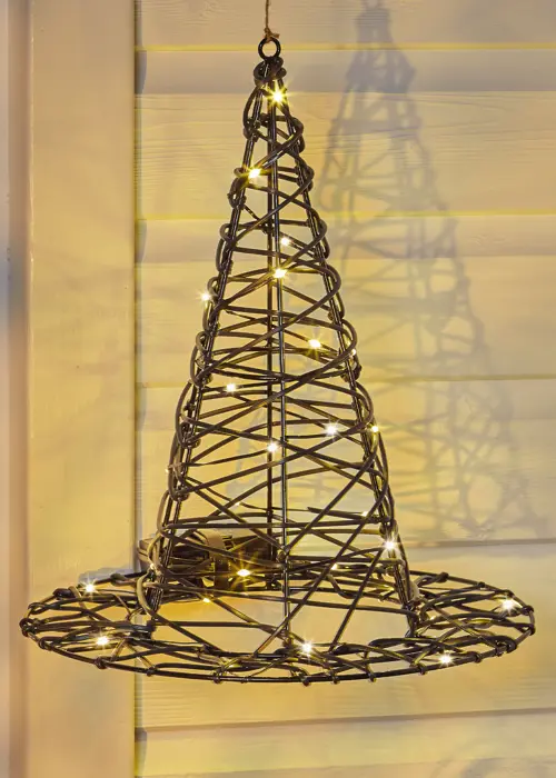 A photo of Plastic Rattan Witch's Hat Light 36cm