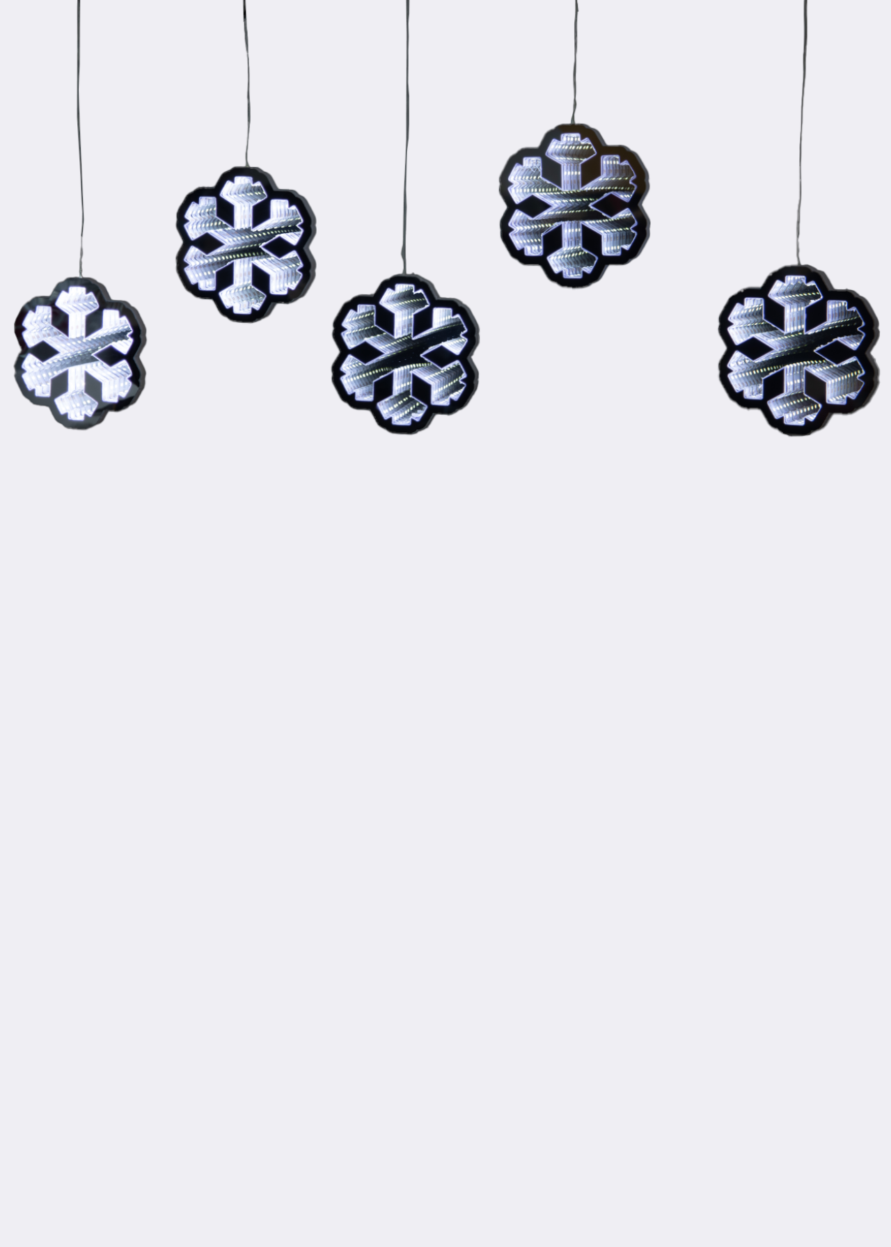 Snowflake Infinity Mirror Curtain String Lights