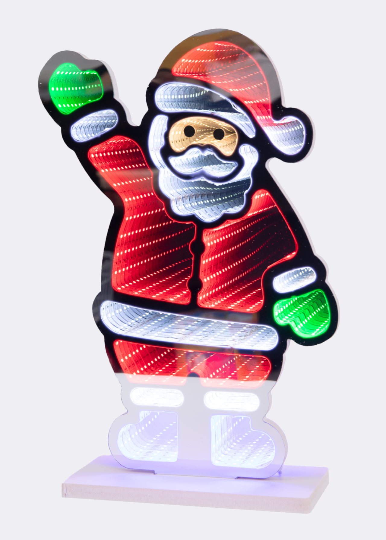 Waving Santa LED Infinity Mirror Light 40cm