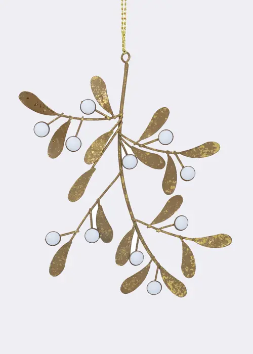 A photo of Gold Metal Mistletoe Branch Decoration
