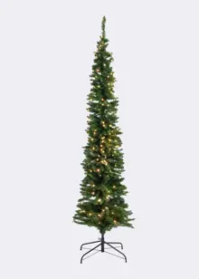 7ft Aspen Prelit Artificial Pencil Christmas Tree