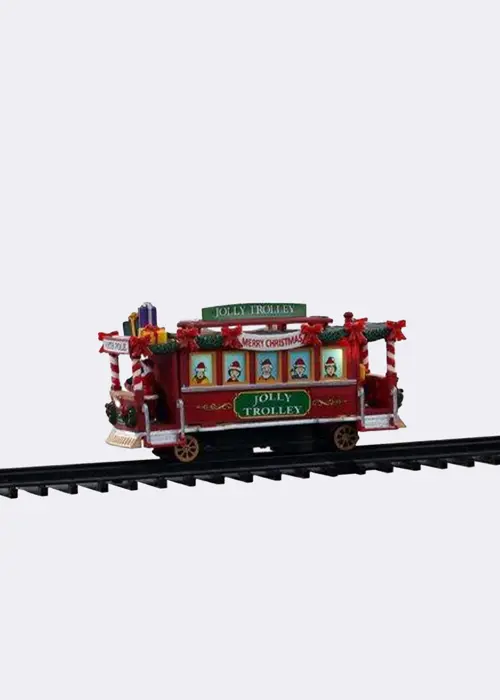 A photo of Lemax Jolly Trolley Light-Up Animated Model
