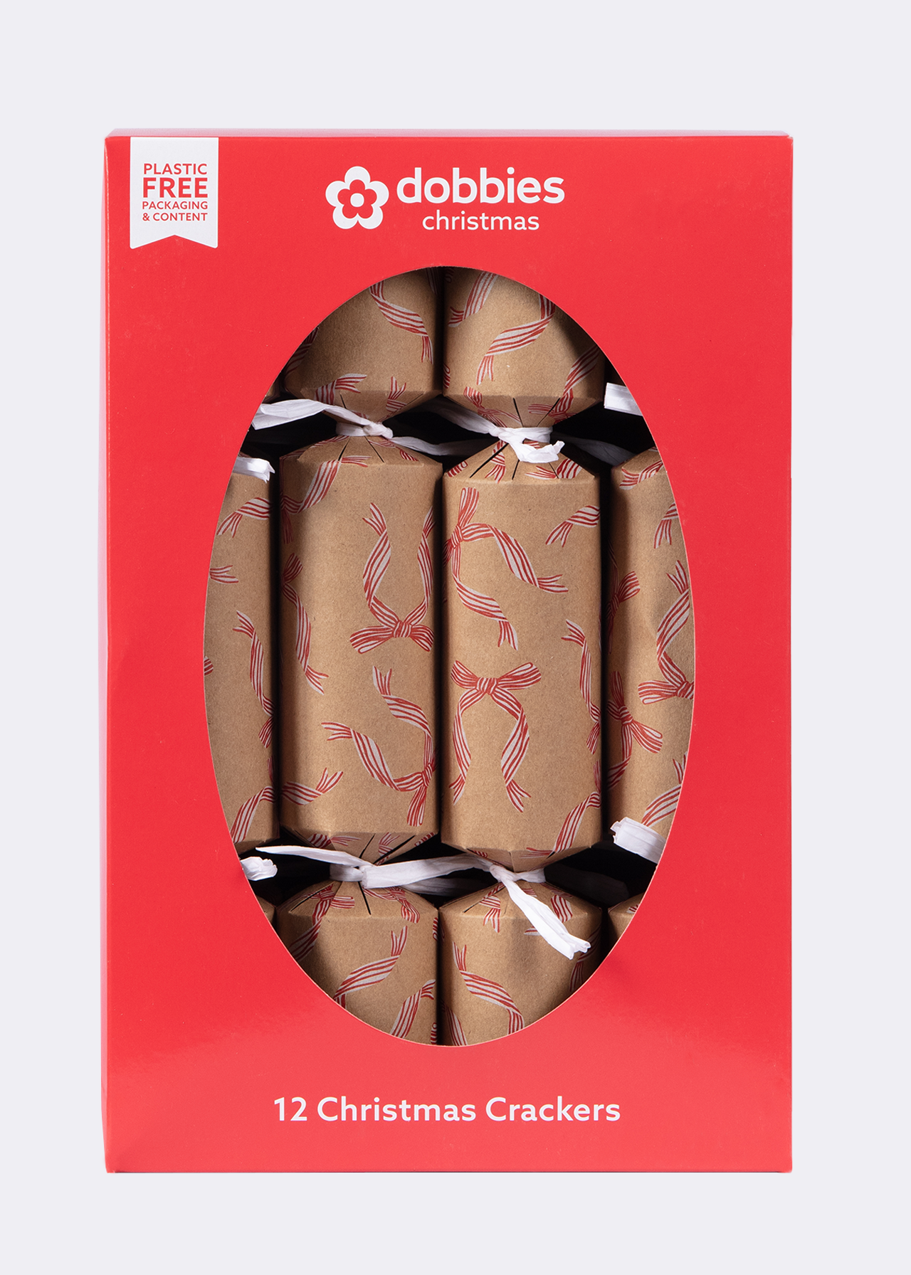 Dobbies Pack of 12 Christmas Bows Crackers