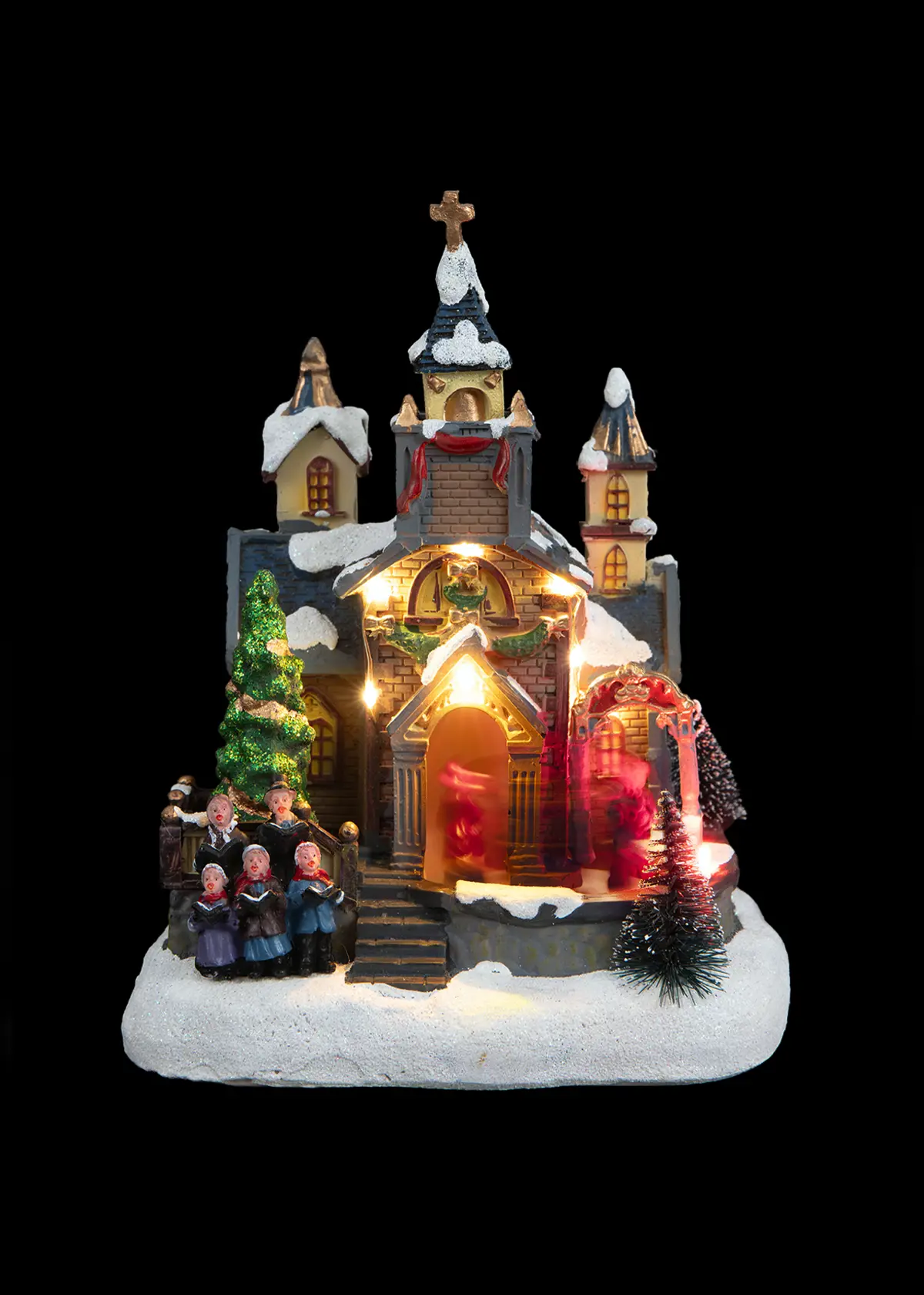 A photo of Christmas Church With Singers Light-Up Animated Model