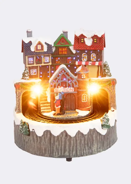 A photo of Town Scenery With Moving Train Light-Up Animated Model