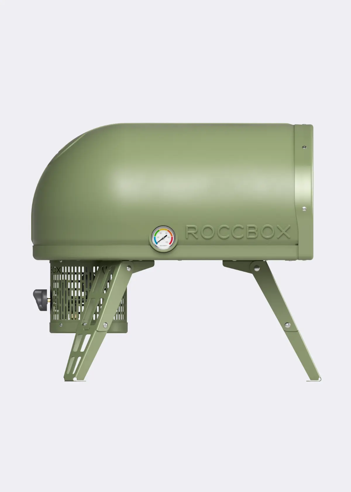 A photo of Gozney Roccbox Monochrome Olive Portable Pizza Oven