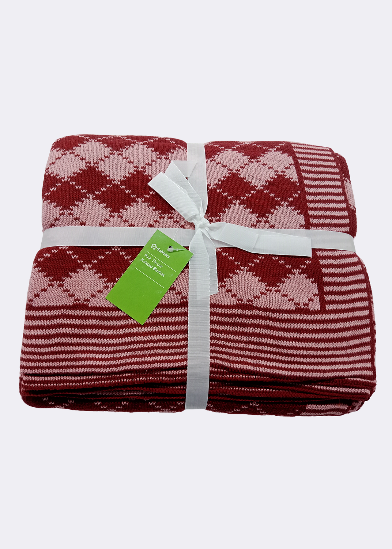 Pink & Red Check Throw Blanket 130x160cm