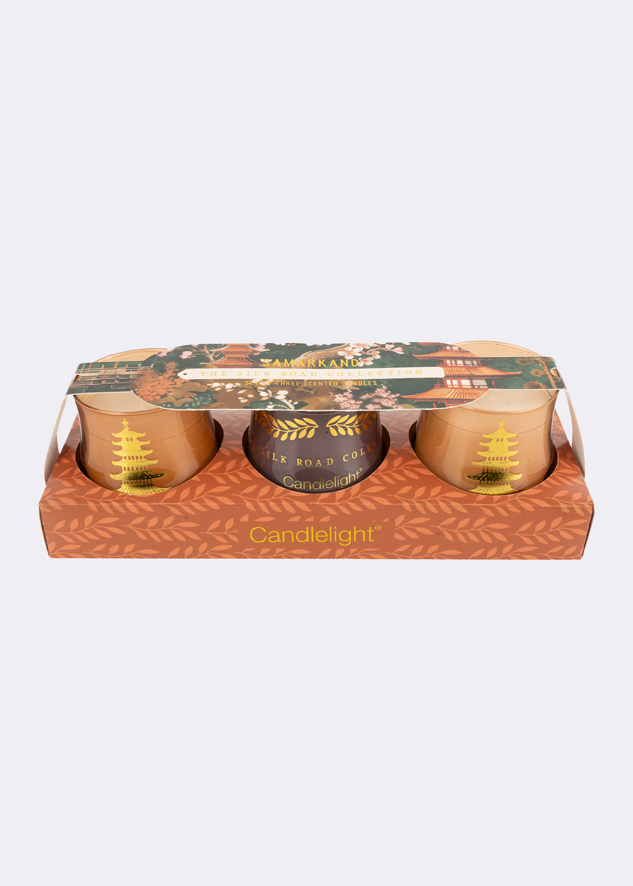 Set Of 3 Moroccan Red Cinnamon Candles