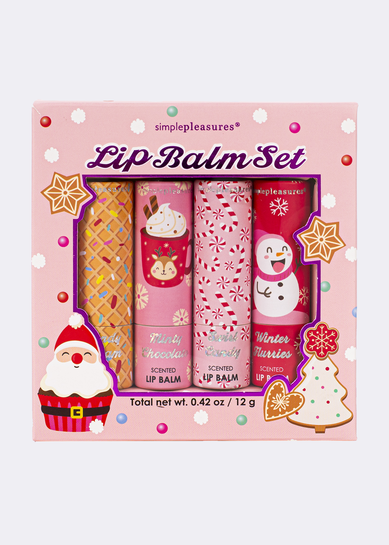 Lip Cream / CD4枚セット Set of 4 Festive Scented Lip Balms Pink | Dobbies Garden Centres