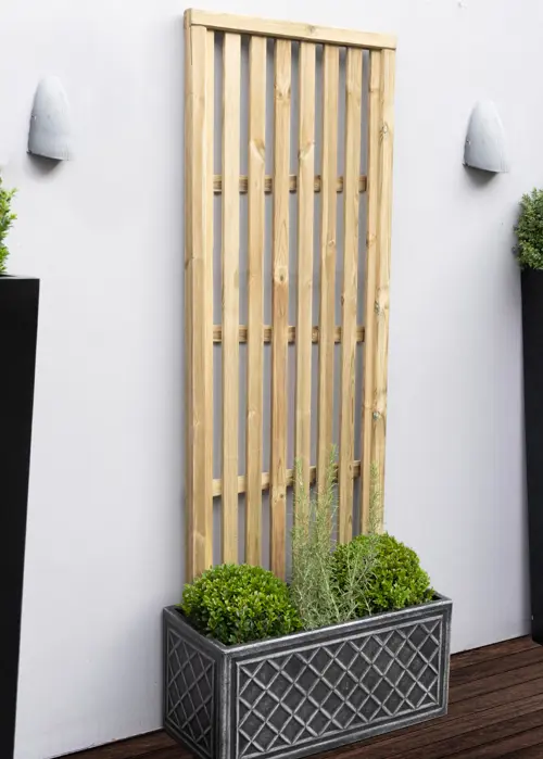 A photo of 1.8m x 0.6m Pressure Treated Vertical Slatted Screen 4 Pack