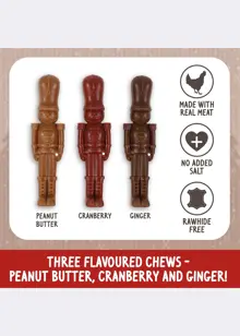 Nutcracker Trio Festive Chews For Dogs 135g