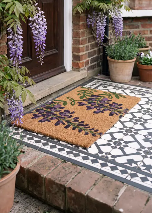 A photo of RHS Wisteria Doormat 45x75cm
