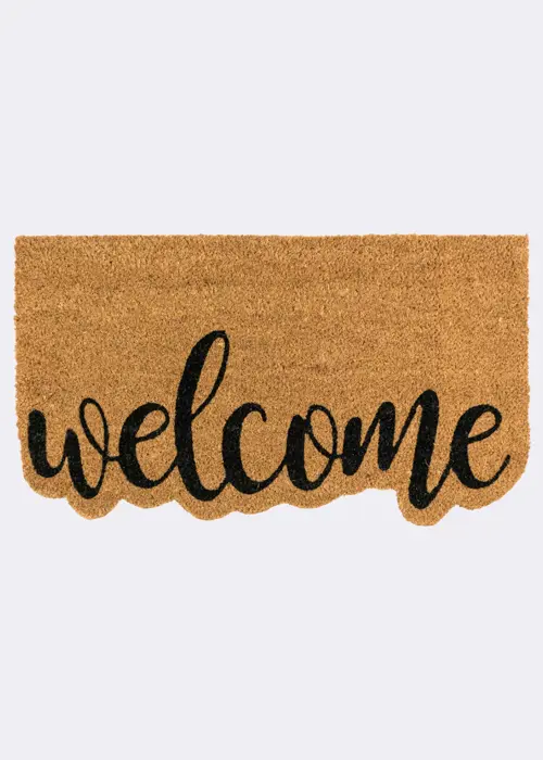 A photo of Welcome Shaped Doormat 40x70cm
