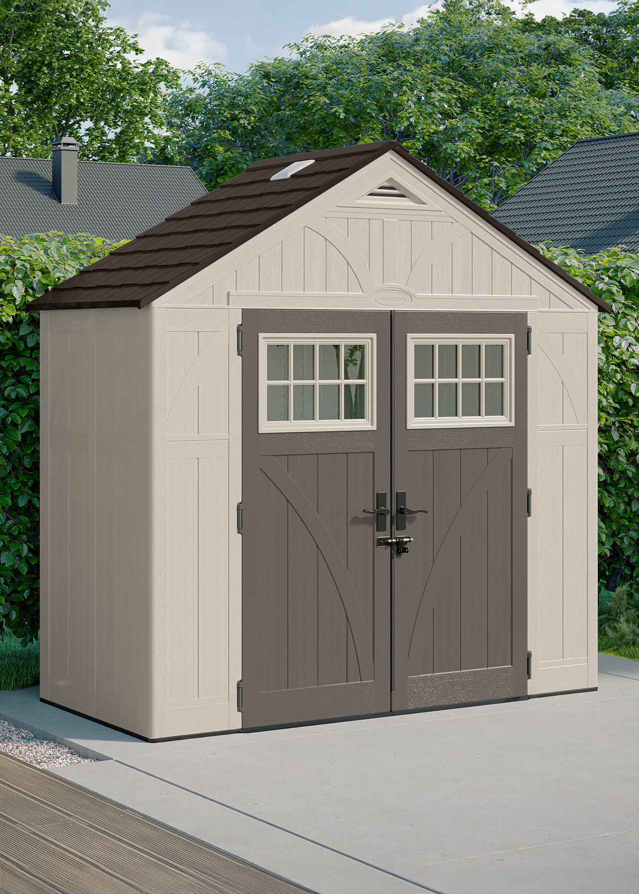 Suncast Tremont 8x4 Plastic Garden Shed With Shelves