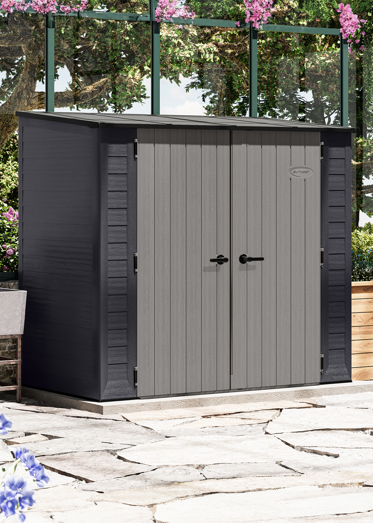Suncast Columbia 7x4 Plastic Garden Shed (Installed)