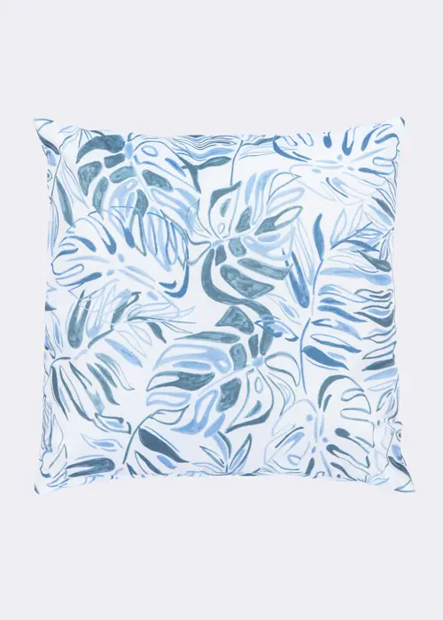 A photo of Garden Life Blue Monstera Outdoor Cushion 45x45cm