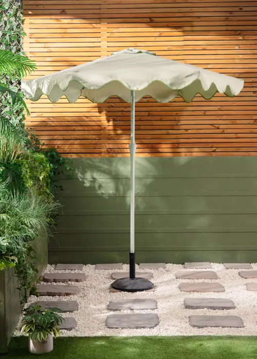 2.2m Wild Heritage Desert Sage Parasol with Loden Piping