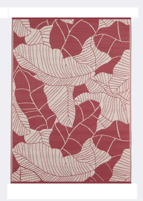 A photo of Outdoor Oasis Leafy Outdoor Rug 200x150cm Red