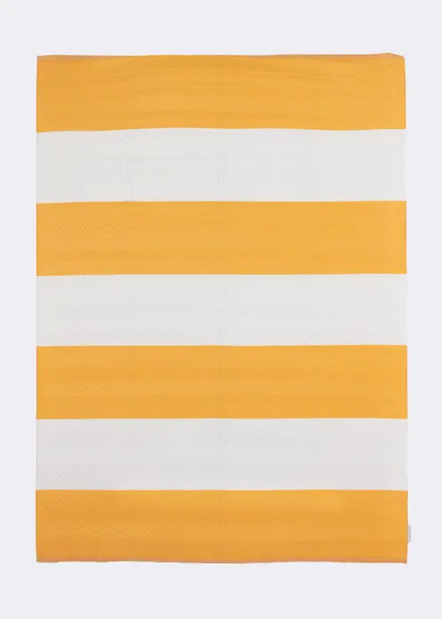 A photo of Summer Brights Daffodil Stripe Outdoor Rug 200x150cm Yellow