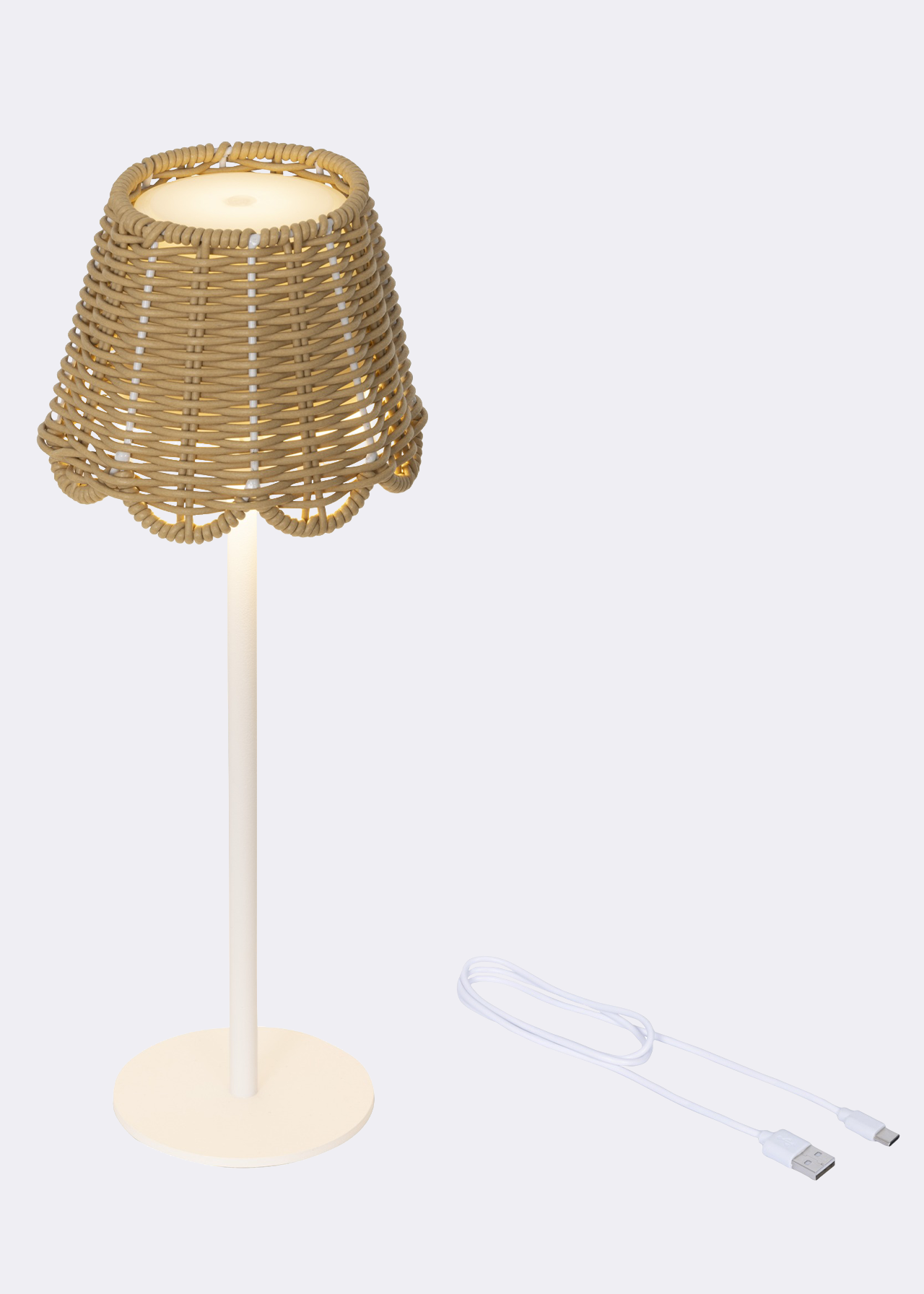 Wicker Indoor Lamp Beige