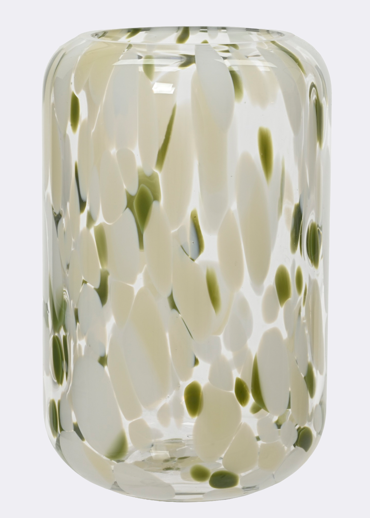 Glass Speckle Vase 32cm Green