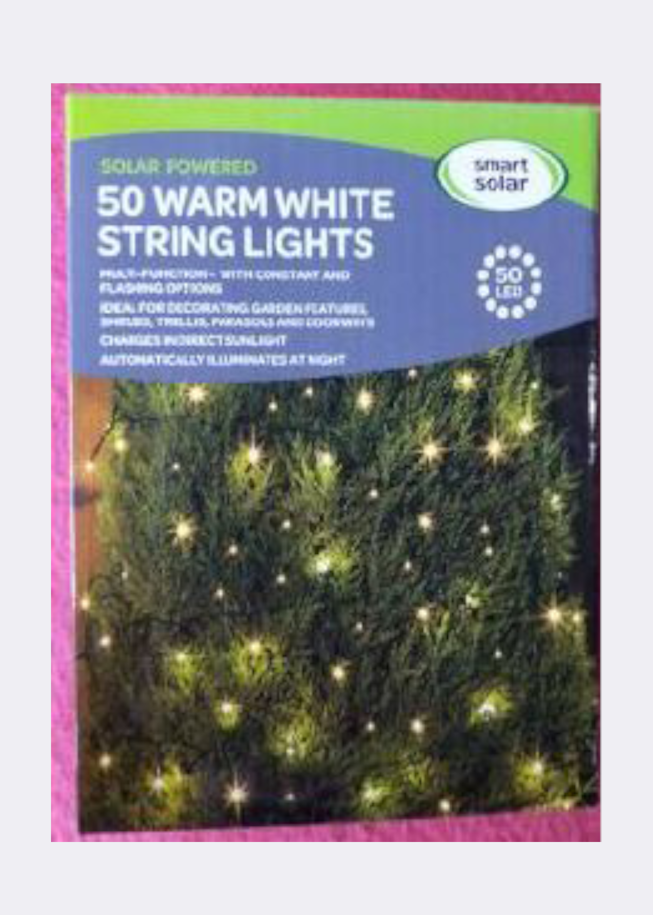 50 Warm White Solar LED String Lights