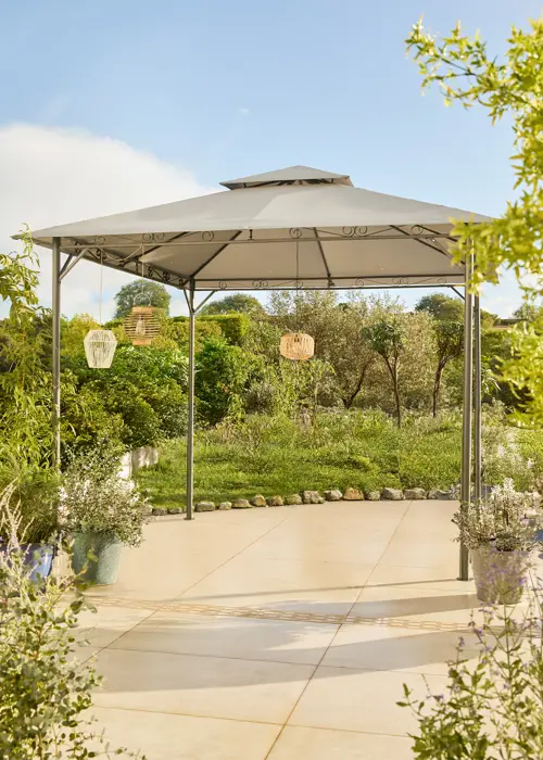 3x3m Metal Garden Gazebo Grey