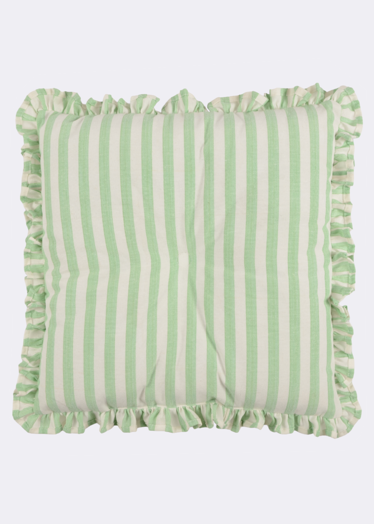 Frill Stripe Seat Pad 40x40cm Green