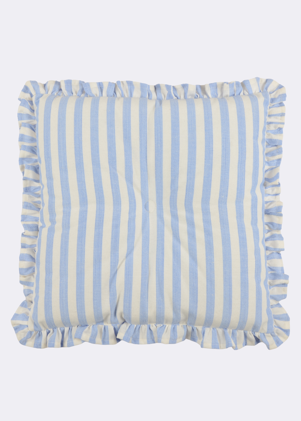 Frill Stripe Seat Pad 40x40cm Blue