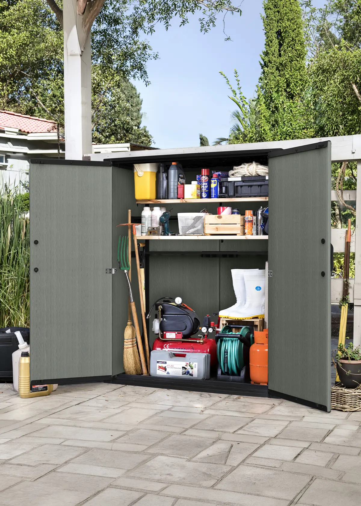 A photo of Keter Darwin Tall Outdoor Storage Box