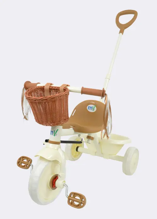 A photo of MoVe Steer Along Trike with Basket and Tassels