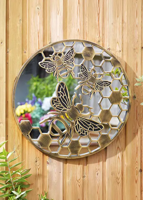 A photo of BeeFlection Large Goldgris Mirror