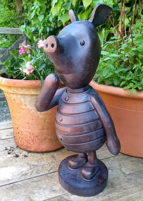 A photo of Piglet Resin Garden Ornament 50cm Bronze