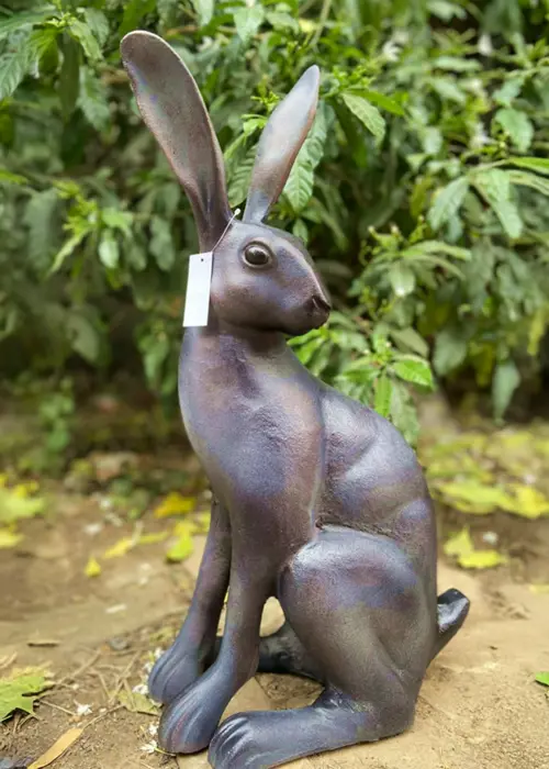 A photo of Sitting Hare Aluminium Garden Ornament Large