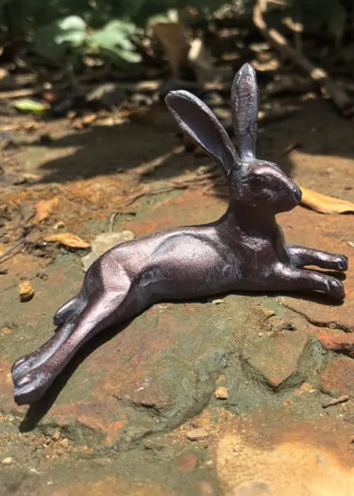 A photo of Hare Laying Aluminium Garden Ornament Small
